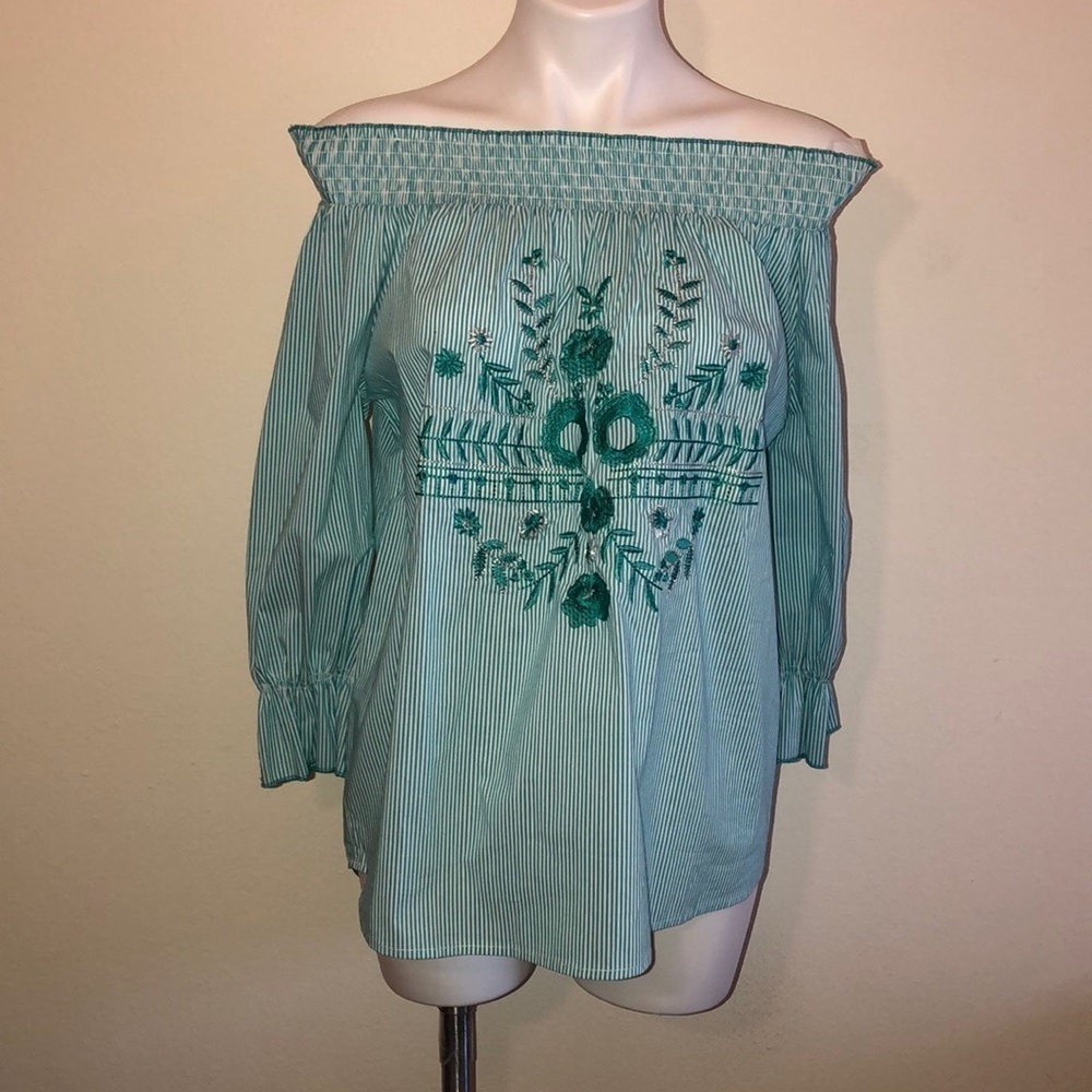 NWT GRAND & GREENE off shoulder top size S